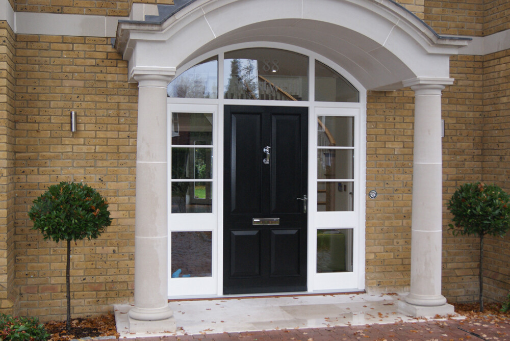 Black timber front door