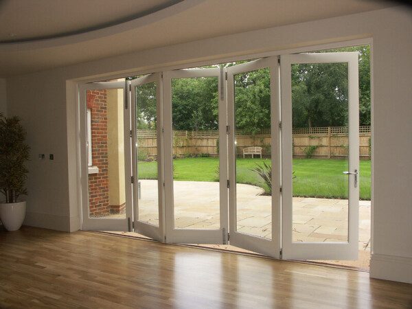 white timber Bi-Fold doors