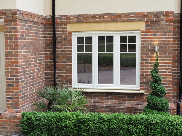 close up of timber casement windows