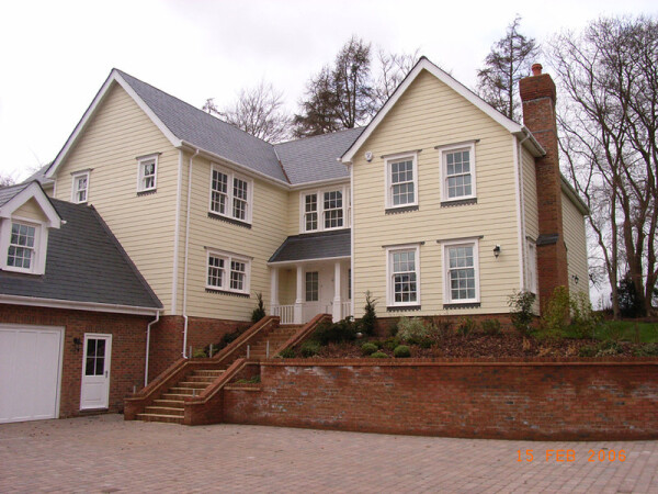 large two story home with garage