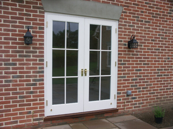 Glass panelled exterior french door