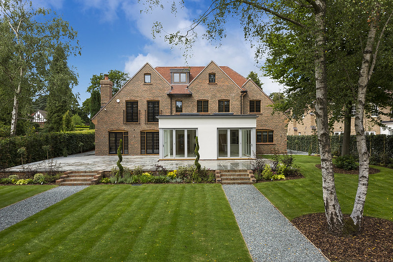 British house with lots of windows